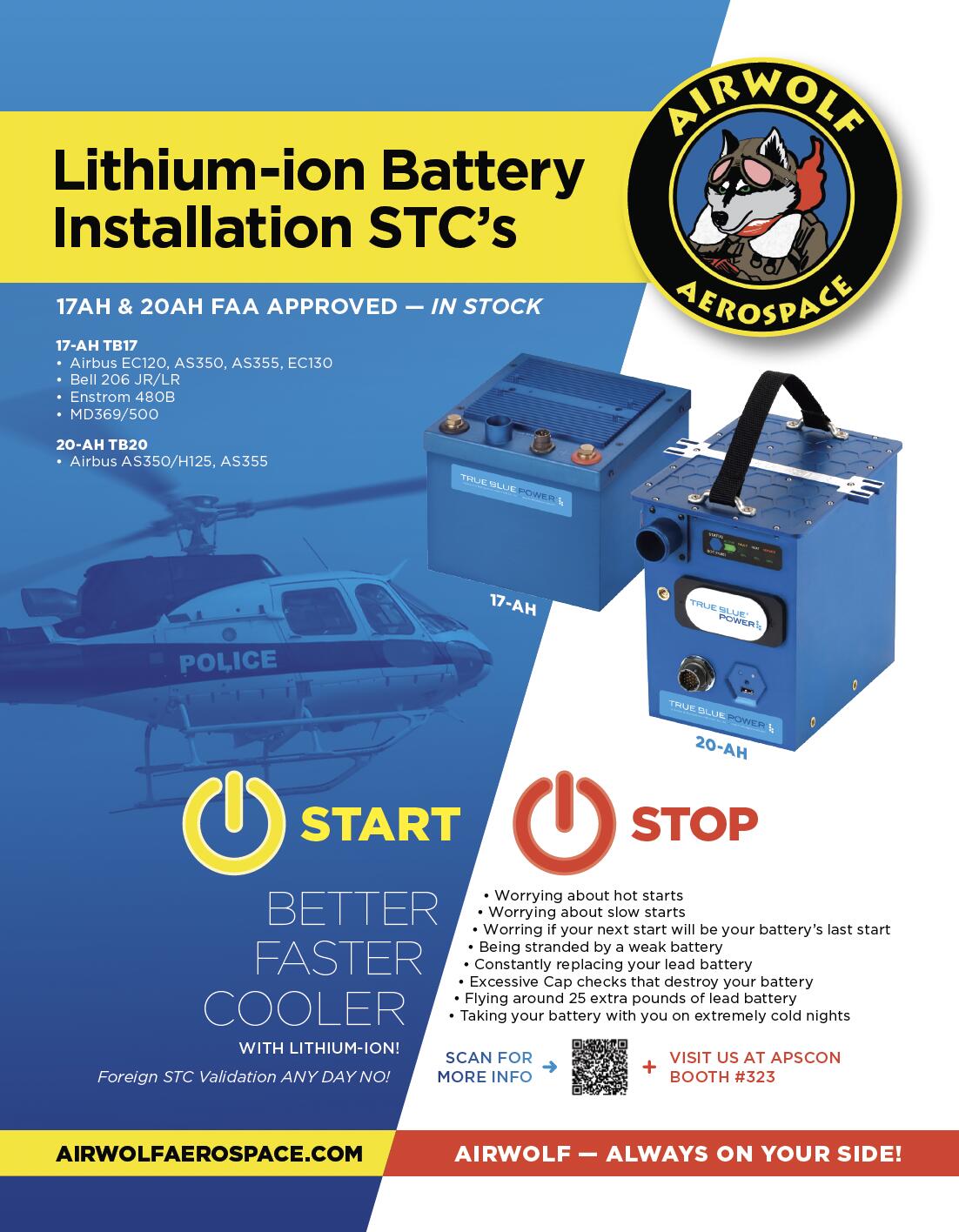 Advanced Airwolf Lithium-ion Battery STC Kits and Airwolf Smart